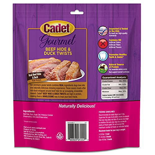 Cadet Gourmet Beef Hide & Duck Dog Twist Sticks 5 In. (50 Count) #TOP6