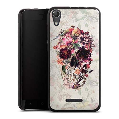 DeinDesign Coque en Silicone Compatible avec Wiko Lenny 4 Étui Silicone Coque Souple Halloween Têtes de Mort Tête de Mort