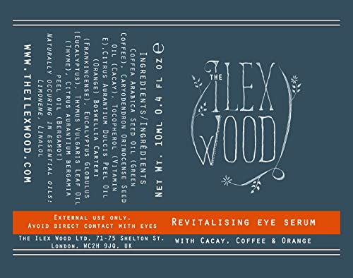 Revitalising Eye Serum With Cacay, Coffee And Orange - 10Ml. An All-Natural Vegan Anti-Ageing Eye Serum From Cacay Oil, Green Coffee Arabica Oil With Frankincense, Eucalyptus, Thyme, Bergamot & Orange #TOP7