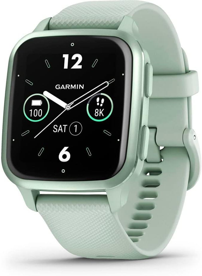 Garmin Venu Sq 2, GPS Smartwatch with Bright Touchscreen Display, Up to 6 Days of Battery Life, Metallic Mint