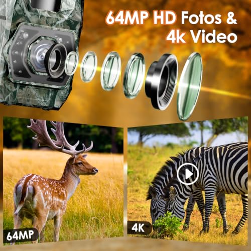 MAXDONE Wildkamera Mit Handyübertragung App, 4K 64MP Wildlife Camera – Ansicht 2
