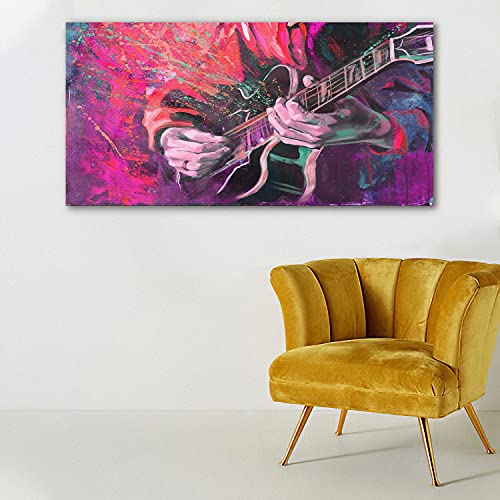 Tableau guitare image sur verre 140x70cm pour raviver un mur vide