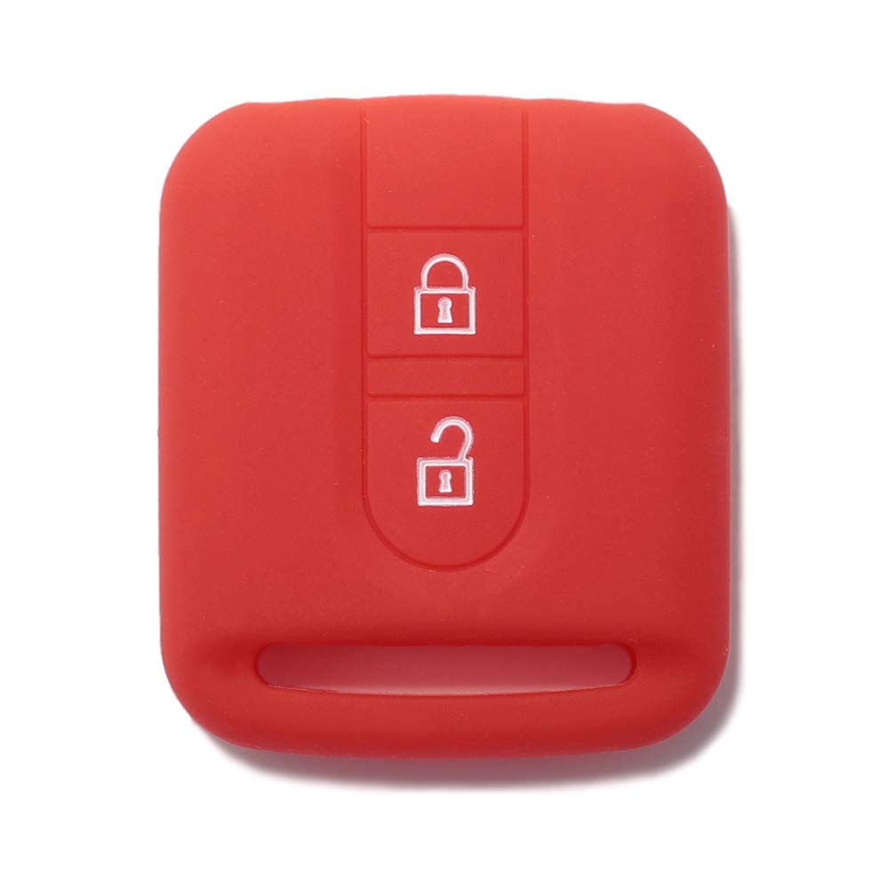 Siliconowy Portachiave Guscio Cover do Kluczyka Nissan 2 Przyciski Qashqai Xtrail Micra Terrano Murano Almera Note Juke Czerwony