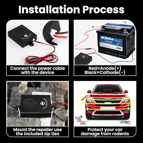 Image of MAK7 Ultrasonic Rat Repellent for car Engine | Underhood Rat Repellent for car Engine with Flashing LED Lights [VARAIBLE Frequency ] | Permanent Solution for Rats | Sleek Black| Easy Fitment|