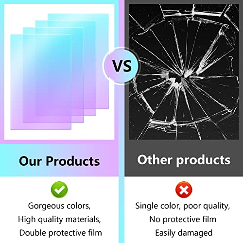Image of Rainbow Color Acrylic Sheet, 2 Pcs Translucent Color Radiant Plexiglass Plastic Sheet for DIY Painting, Arts and Crafts, Decoration, 7.9 * 11.8 Inches, 3mm Thickness