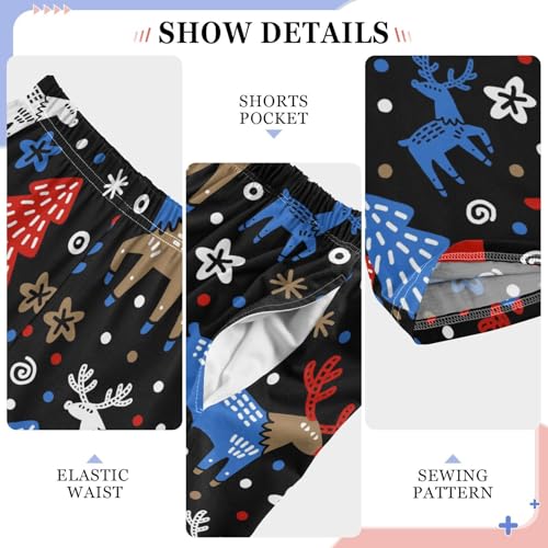 ZZXXB Moose Xmas Tree Boys Long Pants Soft Trousers Elastic Waist Kids Lounge Bottoms with Pockets S-XL4