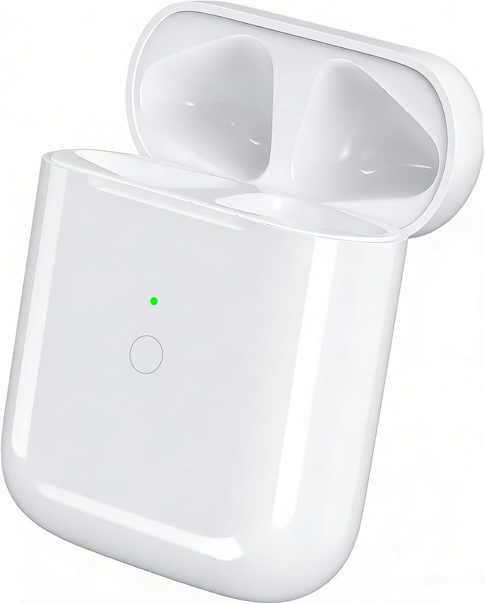 Replacement Charging Case for AirPods 1st/ 2nd Generation, Wireless Charger Case for Air Pod 1/2 Gen, Support Bluetooth Pairing Sync Button, No Earbuds (L-Port)