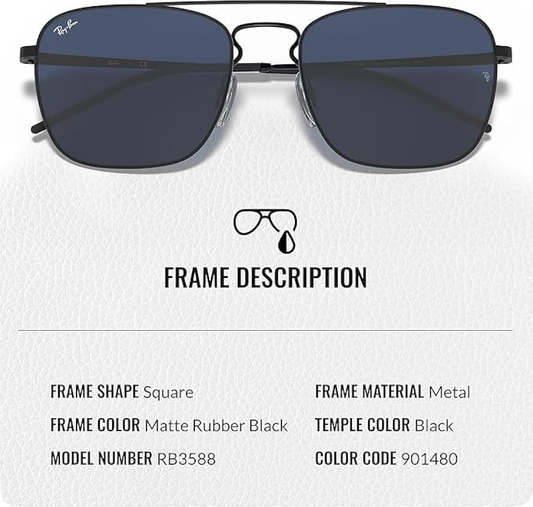 Amazon.com: Ray-Ban RB3588 Square Shaped Non-Polarized Sunglasses
