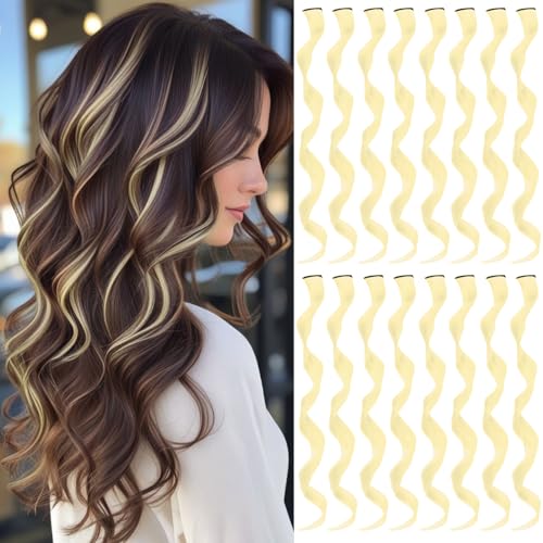 TOFAFA 16 Pcs Colored Hair Extensions Curly Wavy Clip in