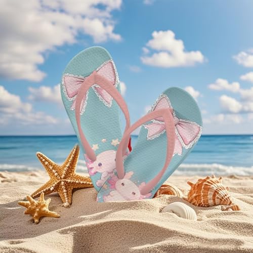 Girls Flip Flops Cute Axolotl Boys Non-Slip Sport Sandals for Beach Swim Pool(Little Kid/Big Kid)4