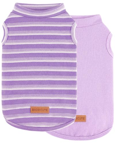 BAOBICUTE 2Pack Dog Shirts Lightweight Waffle Dog Shirt for Small Dogs Sleeveless Dog Shirt for Small Medium Boy Girl Dogs Cozy & Breathable Pet Vest