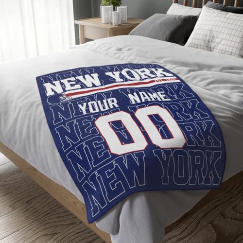 Image of ANTKING New York Throw Blanket for Men Women Boy Custom Name and Number Gifts