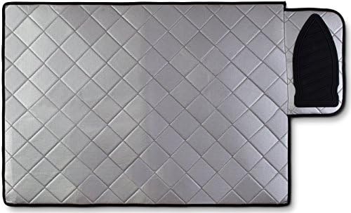 Magnetic Ironing Mat - Change any Flat Surface into an Ironing Board. Features a Silicone Slip Resistant Iron Rest to Safely Place your Hot Iron. Easy to Take Along when Traveling. (19 x 28 Inches)