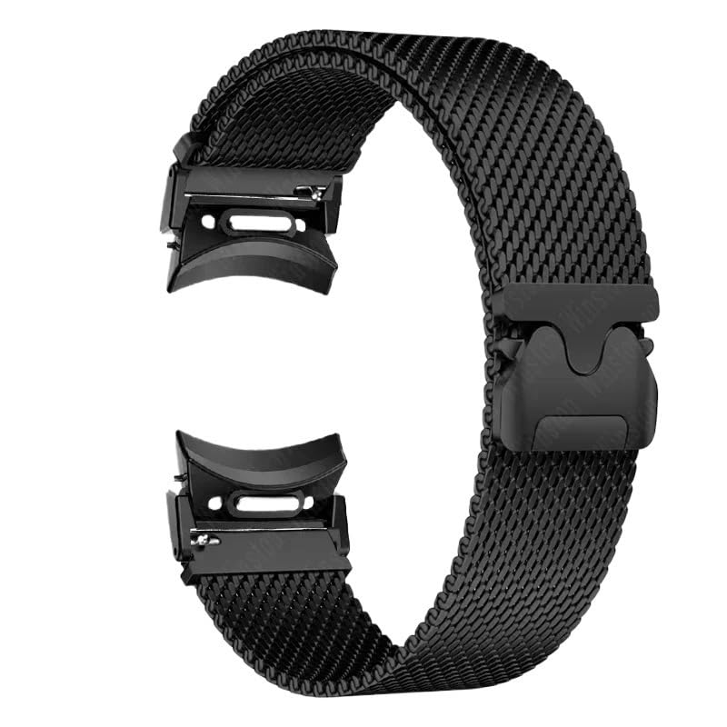 Bracelet milanais pour Samsung Watch 7 en acier noir avec fermoir magnétique 40mm