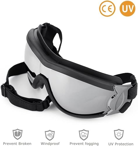 Miniatura 2 de Gafas de sol para perros medianos o grandes, anti-UV, impermeables, resistentes al viento, para perros largos (plateado)