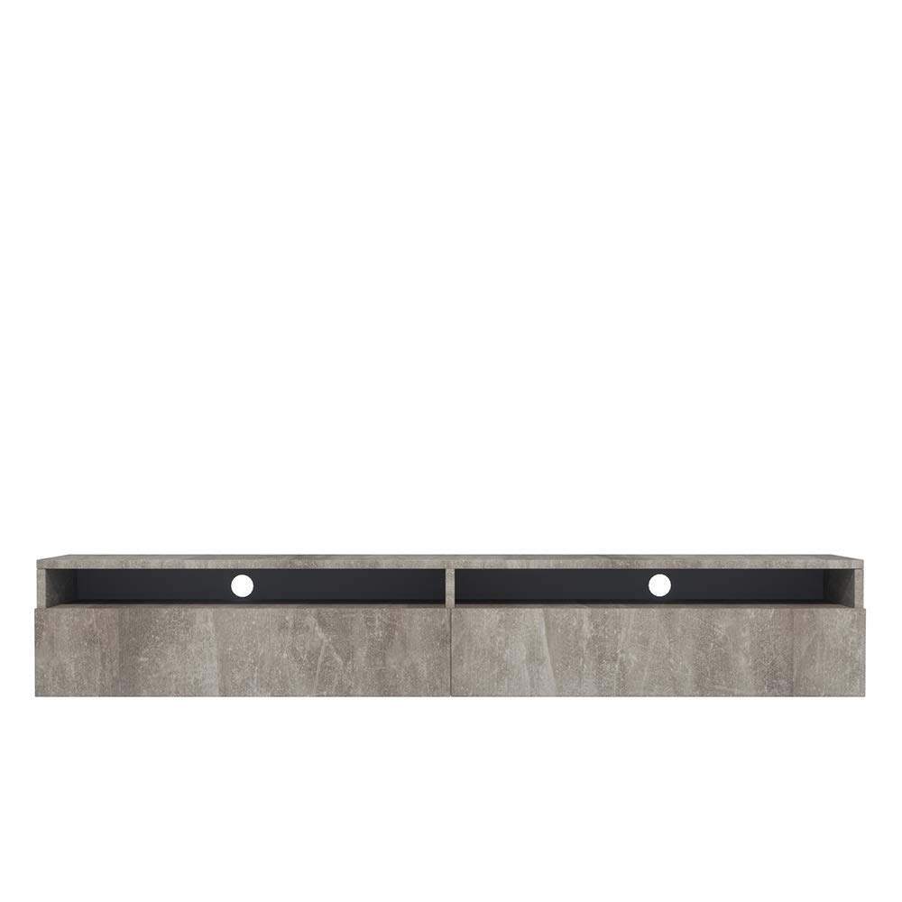 Selsey REDNAW - TV-Schrank / TV-Board stehend / hängend, 180 cm breit (Betonoptik Matt ohne LED)