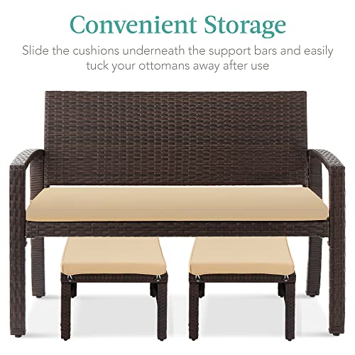 Best Choice Products SKY6592 Set Of 2 Wicker Ottomans, Multipurpose Outdoor Furniture For Patio thumb #5