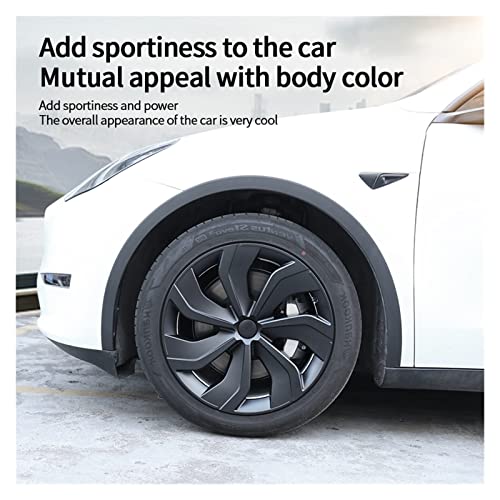 Compatible With Tesla Model Y 19 Inch Machine Armour Blade Hub Cover Car Full Coverage Wheel Hubcaptrim Kit Exterior Accessories Decoration #TOP4