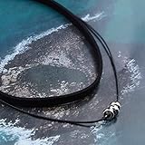 Inilbran Boho Geschichtetes Lederseil Halskette Choker Schwarzes Leder Cord Choker Halskette Gothic Leder Wildleder Halskette Kette Kurz Schwarzes Halsband Halskette Schmuck Für Frauen Und Mädchen