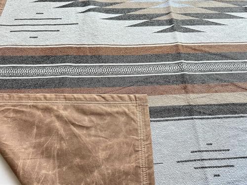 Waxed Canvas Camp Blanket - Waterproof Outdoor Picnic Mat | Water Repellent Military Blanket Ground