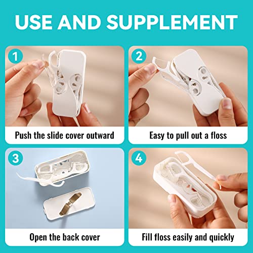 Jibiacb Dental Floss Portable Case Dental Floss Dispenser Automatic Dental Floss Picks Cases For Teeth Cleaning,Specialized Floss (Black+White) #TOP3