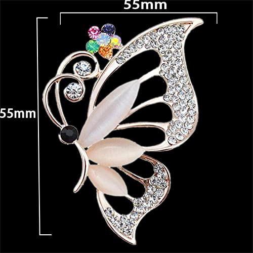 Image of coadipress Butterfly Brooch Pins Chic Romantic Elegant Rhinestone Crystal Insect Brooch Pin Women Corsage Scarf Shawl Clothing Accessories Wedding Party Banquet