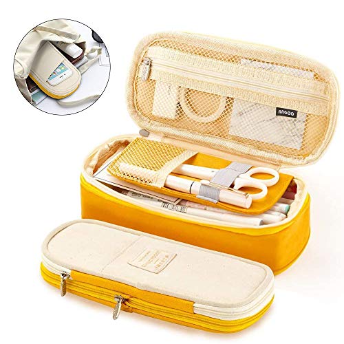 Preisvergleich Produktbild Federmäppchen Große KapazitätMäppchen mit ReißverschlussSchlamppermäppchen TeenagerOval Single FedermäppchenFarbe BleistiftetuiPraktische Studenten SchreibwarenOrange