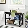 Shoe Rack Bench Entryway 3-Tier Bamboo Shoe Organizer With Cushion - View #4