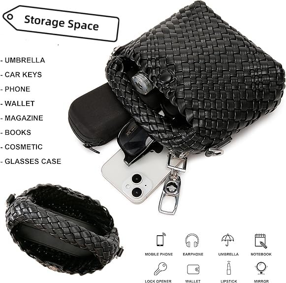 Woven Crossbody Bag Small Tote Cute Purse for Women Handbag Travel Summer Beach Bag4