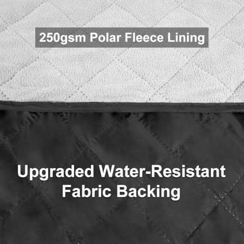 flintronic Picknickdecke, wasserdichte Camping Decke, Faltbare Stranddecke, 145 x 200 cm, Wetterfest und Leichtgewicht, Picknickdecke für den Outdoor, Kaltes Wetter, Camping, Strand (Schwarz)