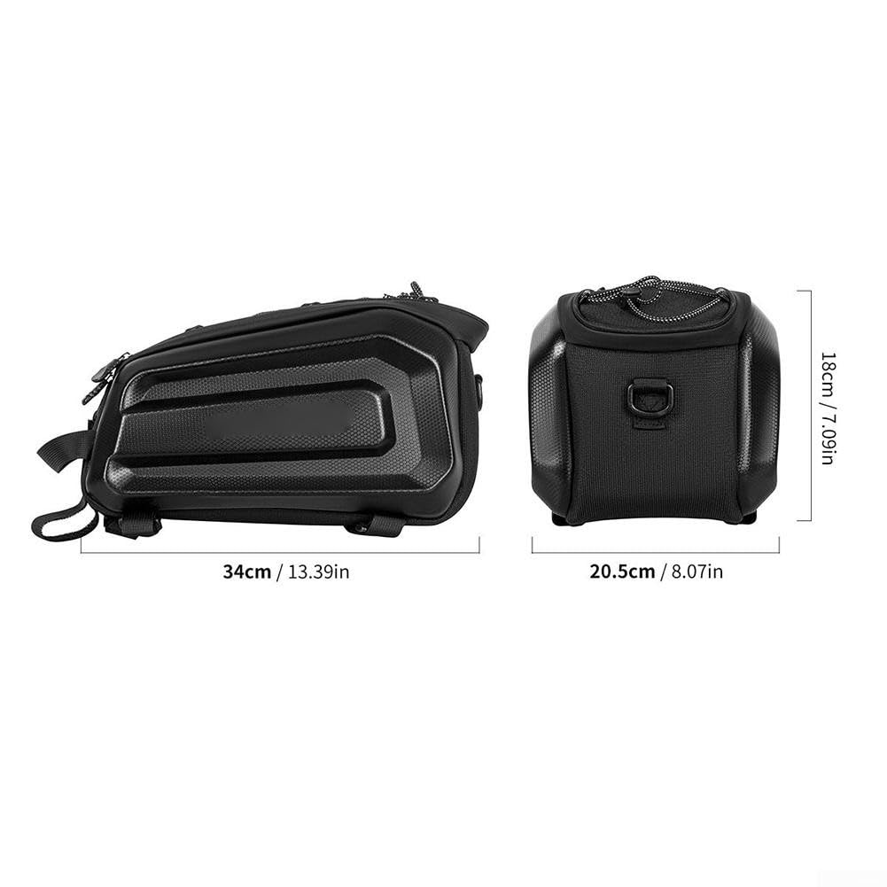 10L PU poliestere borsa portapacchi posteriore per biciclette con grande apertura cerniera interna spaziosa e tracolla rimovibile