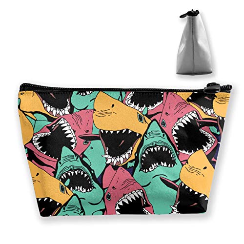 Preisvergleich Produktbild Shark Seamless Makeup Pouch Toilettenartikel Aufbewahrung Kosmetiktasche Organizer Clutch für Frauen & Mädchen Schulreisebüro