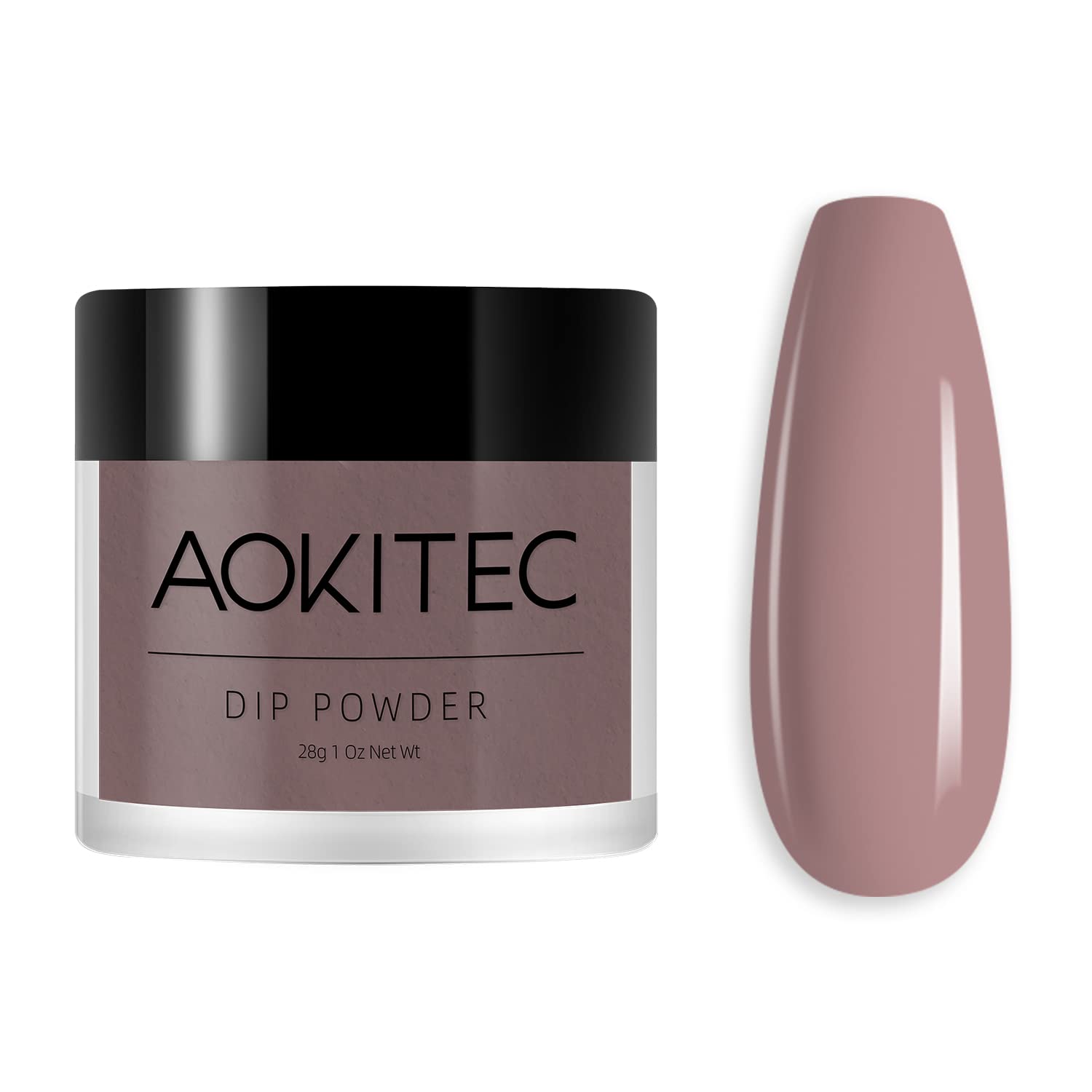 Aokitec Polvere per Immersione Classico Colore Bianco, Dipping Powder per Unghie Nail Art Starter Manicure Salone Fai da Te a Casa，Inodore a Lunga Durata, Senza Polimerizzazione con Lampada, 1 Oz
