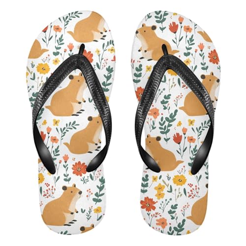 Cute Capybaras Flowers Flip Flop Beach Summer Casual Sandal for Women & Men Shower Shoes 20861723