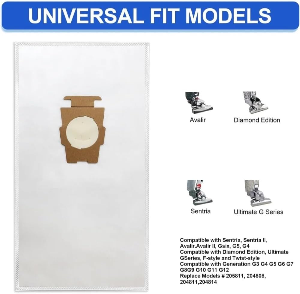 6/12 Pieces Vacuum Cleaner Dust Bag,Compatible For Kirby 204811, 204814, 204808, 205811 Fits All Generations And Sentria Models(12PCS)