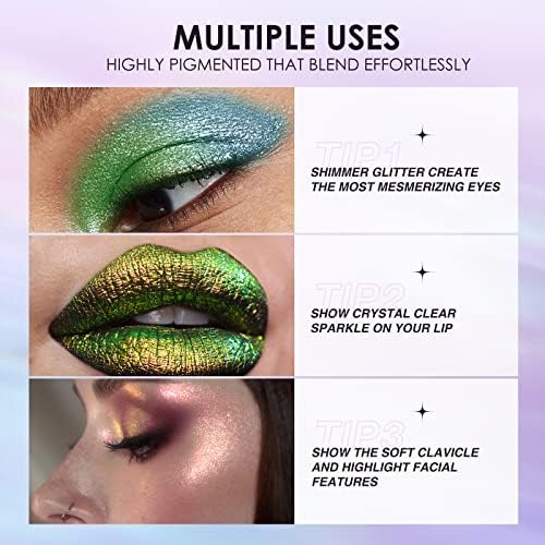 10 Pcs Liquid Glitter Eyeshadow Metallic Shimmer Glitter Eyeshadow Sweatproof Makeup Set, Matte Glitter Highly Pigmented Blending,Perfect For Woman & Girl (#B)