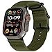 Carterjett Compatible with Apple Watch Band 42mm 44mm Nylon Olive iWatch Bands Replacement Strap Durable Dark Gray Adapters Military-Style Buckle for Series 5 Series 4 3 2 1 (42 44 S/M/L Army Green)