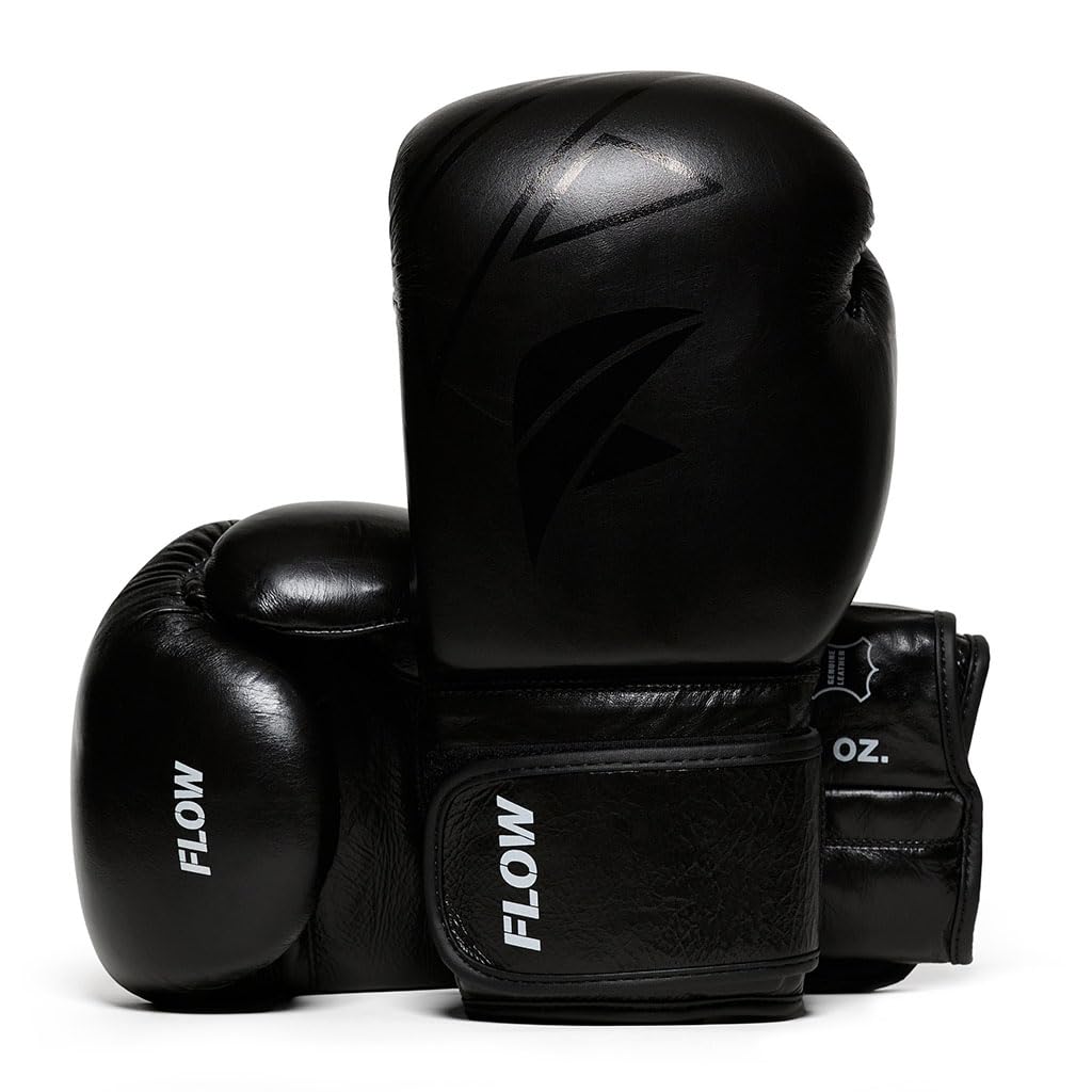 Flow Progress Boxhandschuhe - mehrschichtiger Schaumstoff - Rindsleder - Schwarz - 12 oz
