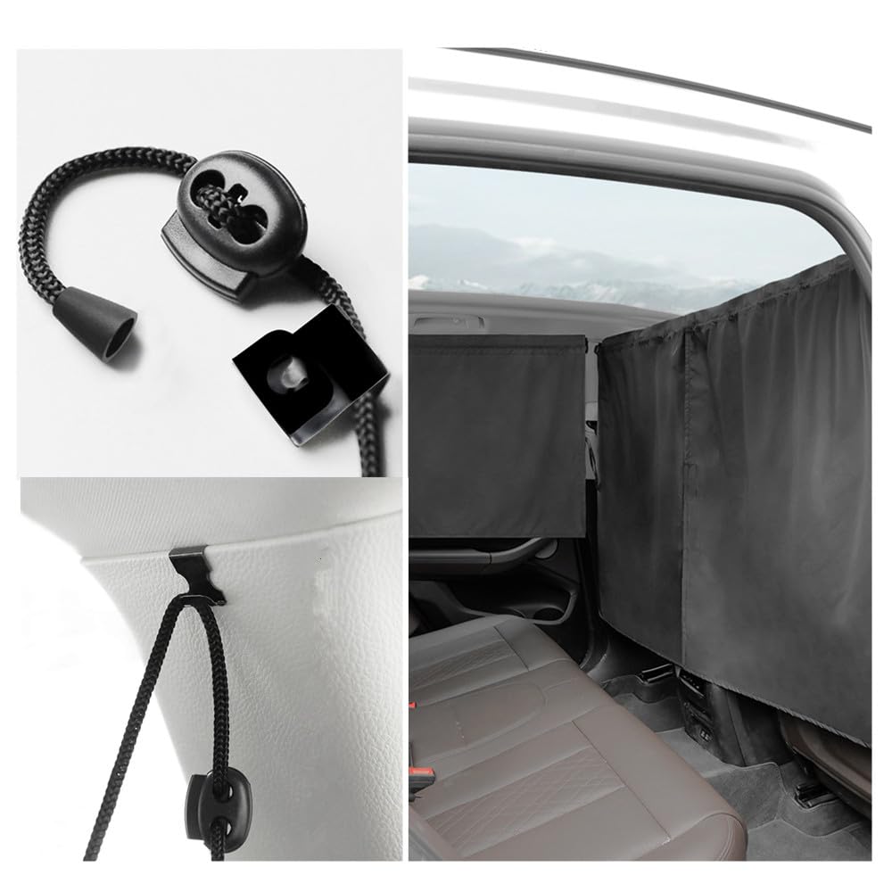 Tenda divisoria per auto, parasole per finestrini laterali, copertura per finestrino dell'auto, staccabile, tenda divisoria per sedile auto, tende da campeggio, protezione della privacy per viaggi