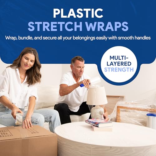 Image of International Plastics Co. 5 inch Plastic Stretch Film Wrap with Rotating Handle 1000 feet 500% Stretch Ability