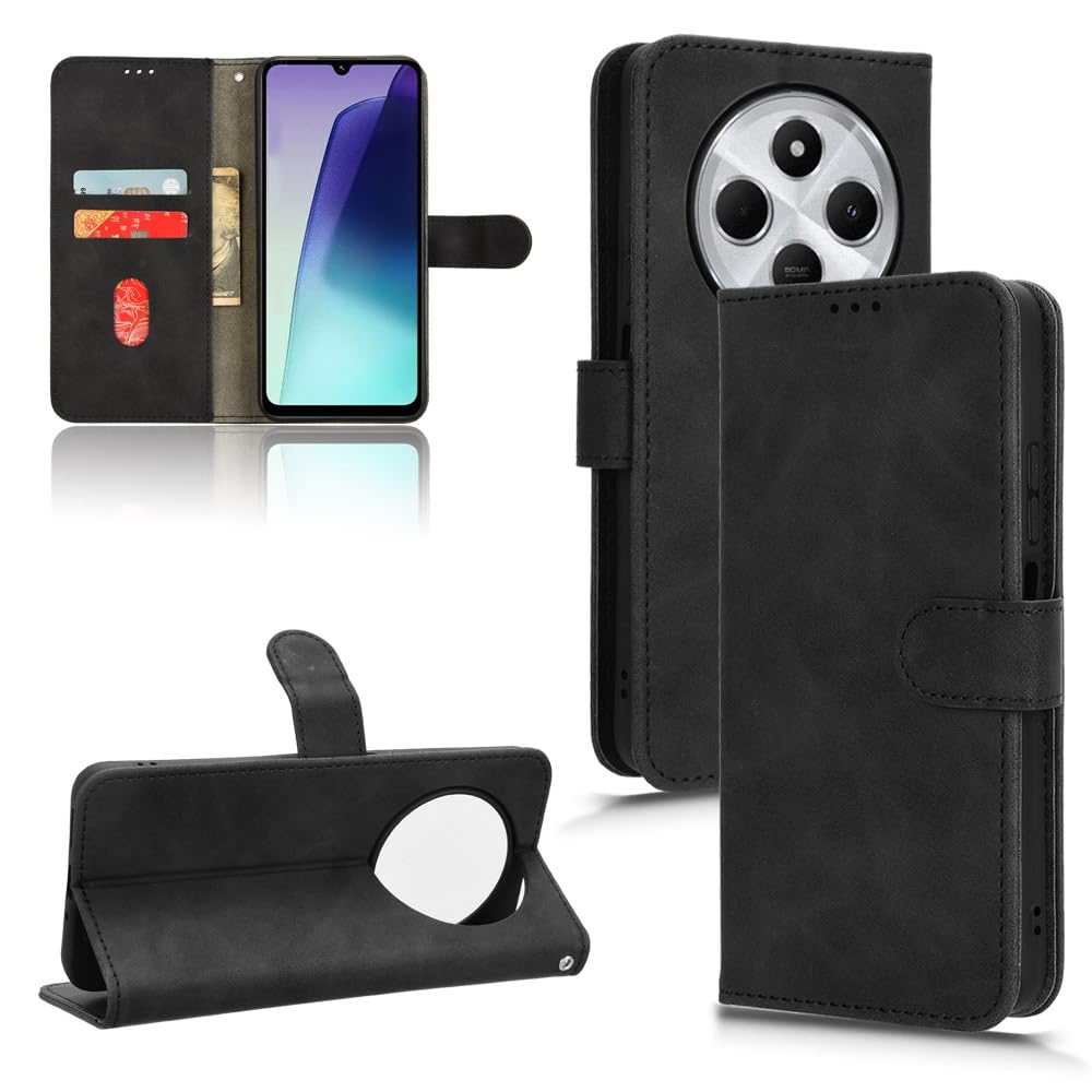 Handyhülle Für Xiaomi Redmi 14C / Poco C75 / Redmi A4 5G – PU Leder Flip Case Mit Standfunktion, Kartenfach & Schutzfolie