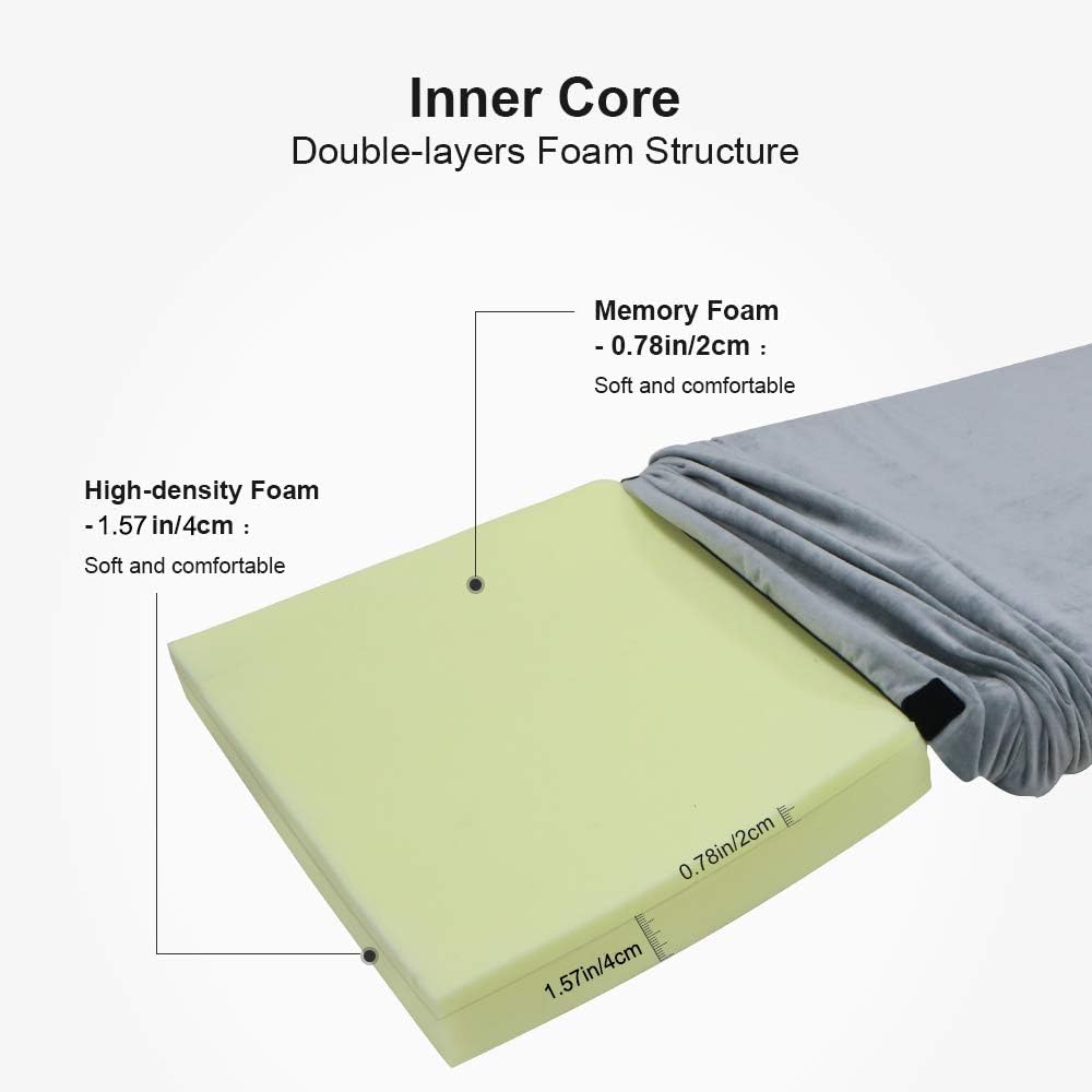 Ibigbean Portable Floor Sleeping Pad Memory Foam Camping Mattress for Camping Sleeping Pad,Guest Bed Lightweight,Outdoor Cot Pad Foam Portable Bed,Cover Removable,Come with Travel Bag(72x24x2.76in) : Sports & Outdoors