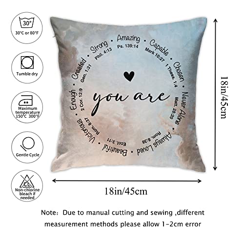 Linxher Christian Gifts For Women Throw Pillow Covers,Inspirational Religious Gifts For Women,Mom,Wife,Friends,Catholic Gifts Spiritual Gifts For Women,Birthday Christmas Square Cushion Cover 18X18 In #TOP1