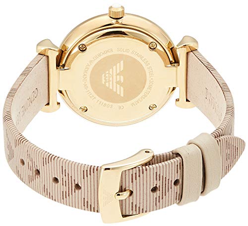 Emporio Armani Women's Ar11127 Analog Display Quartz Beige Watch #TOP2