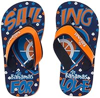 Bahamas Unisex Kids Colourful Nauticals Thong, Navy/Orange, US 11