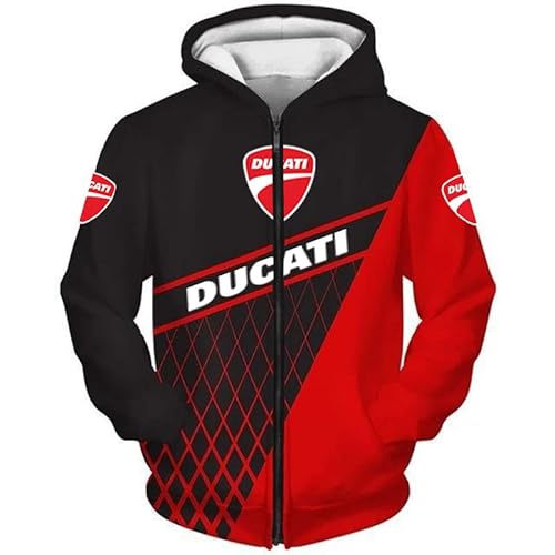 GIOPSQ Sudaderas con capucha para hombre para Du-Cati Impresión 3D Casual Sudadera con capucha Jumper Sudaderas Tops Otoño/E/XL