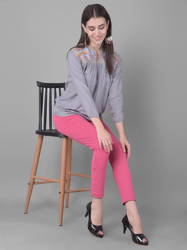 Image of Comfort Lady Women Cotton Blend Regular Fit for Casual,Formal and Daily Use Kurti Pants with Front Pocket