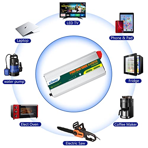 image for GIANDEL 4000W 24 Volt Heavy Duty Pure Sine Wave Power Inverter DC24V t