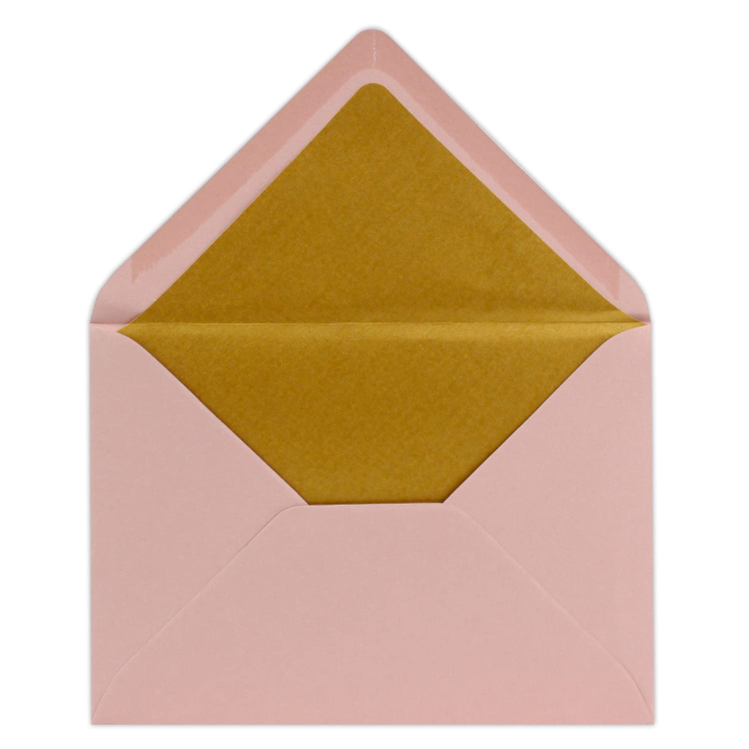 300 buste per lettere B6 con rivestimento interno dorato - 12,5 x 17,6 cm - Rosa antico - foderate con carta metallizzata - incollaggio a umido - FarbenFroh by GUSTAV NEUSER