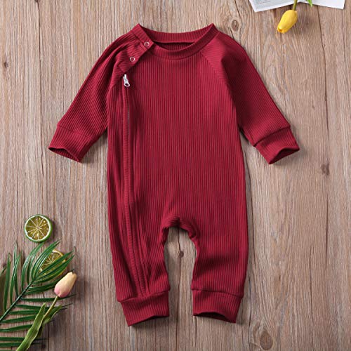 Newborn Baby Boy Girl Knitted Romper Jumpsuit Solid Long Sleeve Legging Bodysuit Playsuit Clothes Winter 0-18M2